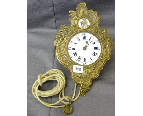 CONTINENTAL BRASS &amp; ENAMEL BELL CHIME WALLCLOCK
