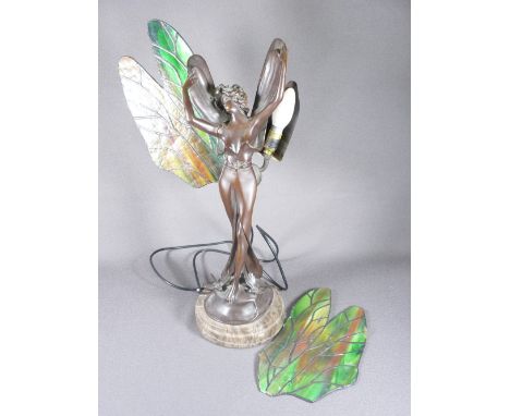 A TIFFANY STYLE MODERN LAMP (at fault)