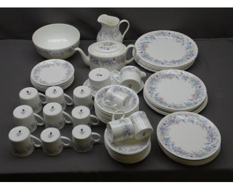 WEDGWOOD ANGELA BONE CHINA TEA &amp; TABLEWARE - 61 pieces including teapot and cover