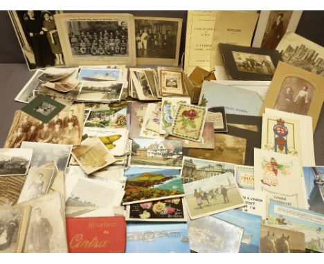 VINTAGE POST &amp; SWEETHEART CARDS - family portraits and other photographic views with a quantity of other interesting ephe