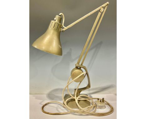 Modern Design and Interiors - a Hadrill &amp; Horstmann type roller or counterbalance desk lamp, steel and brushed aluminium,
