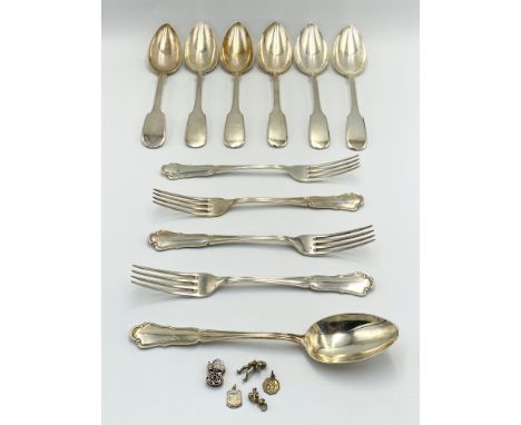 A quantity of silver flatware, stamped 800, 648g. Estimate: £250-300