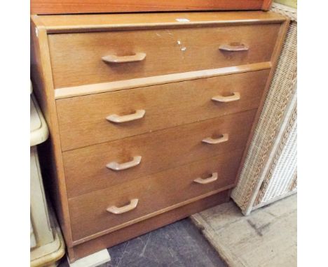 A G plan light oak chest of four long drawers, 2'6 wide 