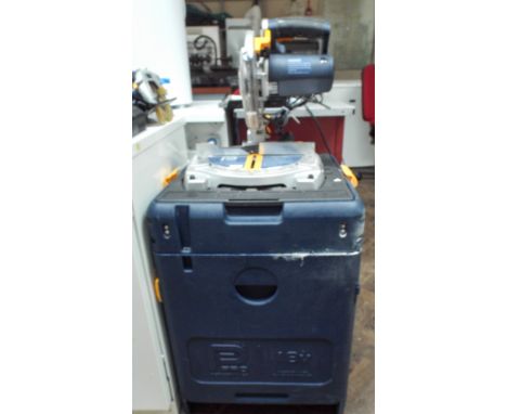 Pro performance 210 mm compound mitre saw & cordless 18v jigsaw, reciprocating saw, torches, saws etc all in large toolbox