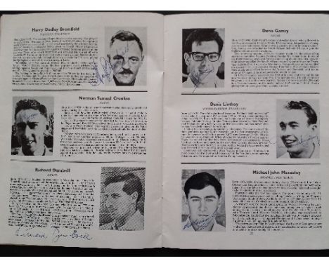 CRICKET, signed tour brochure for the 1965 tourists, signed  to biographical pages by 15 N.Z. and 15 South Africa players, in