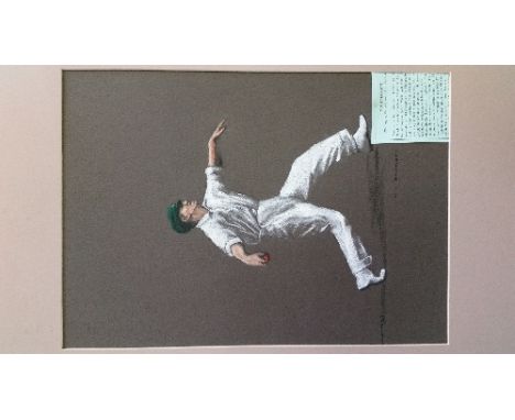 CRICKET, original artwork for one card from County Print Services 1920's Cricketers 1st, C.V. Grimmett, by J.K. Hawkins (1993