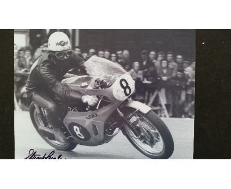 MOTORCYCLE RACING, signed photos (12 x 8) by Isle of Man TT riders, inc. Stuart Graham, Mick Grant (both b/w), Philip McCalle
