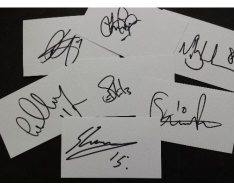 FOOTBALL, signed white cards, 2013/4, inc. Leeds (24), Bolton (22), PNE (21), Wigan (25), West Ham (14), Crystal Palace (22),