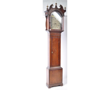 An early 19th Century Georgian English antique oak cased eight day longcase clock grandfather clock by Richard Prew of Tewkes