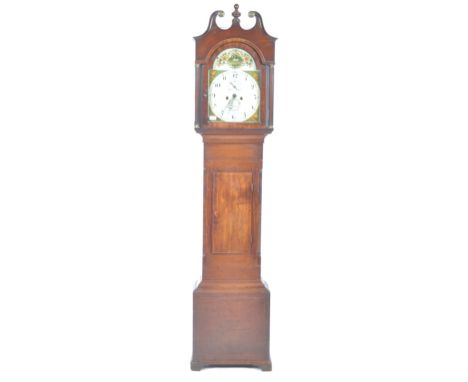 A 19th Century Victorian antique mahogany cased longcase grandfather clock by Bartley of Bristol. The clock having a enameled