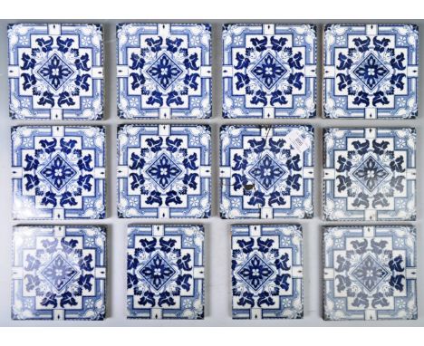 A rare set of 12x 19th Century Victorian English antique ceramic wall / floor tiles by Josiah Wedgwood &amp; Sons Etruria eac