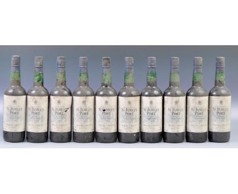 A rare collection of 10 vintage bottles of Berrys' Own Selection St James's Port Fine Ruby matured in wood shipped by Berry B