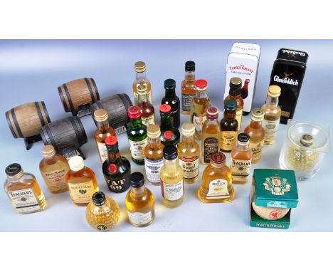 A good mixed collection of 30+ vintage Scotch Whisky Miniatures mostly 5cl to include&nbsp;Queen Anne, Highland Malt Whisky, 