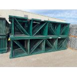 (28x) Interlake Teardrop Pallet Rack Uprights, 48" D x 16' T, ($60 Loading fee will be added to buye