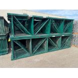 (28x) Interlake Teardrop Pallet Rack Uprights, 48" D x 16' T, ($60 Loading fee will be added to buye