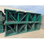 (28x) Interlake Teardrop Pallet Rack Uprights, 48" D x 16' T, ($60 Loading fee will be added to buye