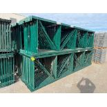 (28x) Interlake Teardrop Pallet Rack Uprights, 48" D x 16' T, (Approx. (6) Bent Uprights), ($60 Load