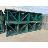 (28x) Interlake Teardrop Pallet Rack Uprights, 48" D x 16' T, (Approx. (4) Bent Uprights, ($60 Loadi