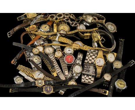 Large Selection of Ladies Vintage Wristwatches, 50 fashion watches of various makes (a/f) (50)