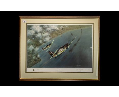 Aircraft Interest - Edmunds War Plane Limited Edition Signed Print 'Chariots of Fire' by Gerald Coulson, pencil signed by the