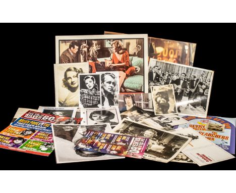 Collection of Memorbillia Silver Screen Era Film Stars Actors &amp; Actresses, Including Mixed Conditions and Sizes, Quite a 