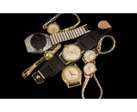 Mixed Selection of Ladies and Gentlemen's Vintage Watches comprising Cardinal, Smiths, Rotary, Montime, Digital Red LED Displ