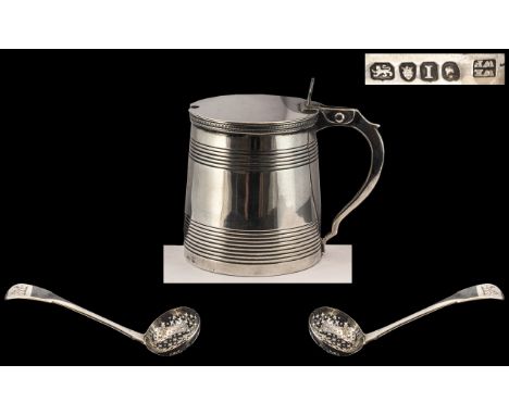 George III Good Quality Sterling Silver Fruit Ladle of Small Proportions. Hallmark London 1804, Maker W.E - W.F ( William Ele
