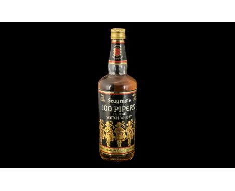 A Bottle of Seagram's 100 Pipers De Luxe Scotch Whisky. 40% Volume 75cl.