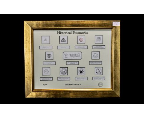 Stamp Interest - Framed Historical Postmarks, limited edition from the Post Office.  Mounted and framed behind glass, in a wi