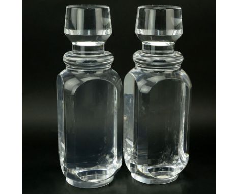 Pair Of Solid Lucite Decanter Style Sculptures. Unsigned. Good condition. Measures 15" H. Very Heavy. Shipping $115.00 (estim