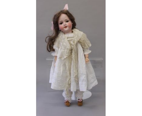 Late 19th/early 20th century Armand Marseille (Germany) '390' bisque head composition jointed body doll, having sleeping brow