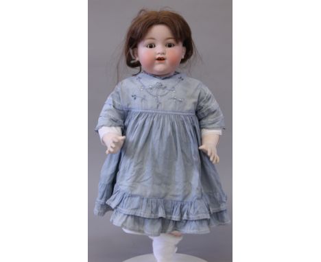 Late 19th/early 20th century Armand Marseille (Germany) '990' bisque head composition body doll, having brown eyes, open mout