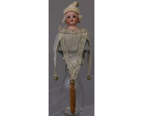 Early 20th century Schoenau & Hoffmeister / Porzellanfabrik Burggrub (Germany) Marotte doll, with bisque shoulder head impres