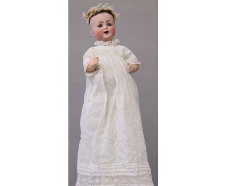 Alt, Beck & Gottschalk (Germany) bisque head composition body doll, impressed '1361 35-36', with blue eyes and open mouth wit