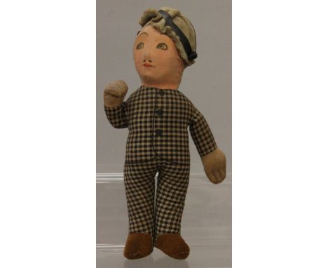 Dean's Rag Book Lupino Lane Doing The Lambeth Walk cloth doll, circa 1930s, printed cotton cloth formed face, integral hounds