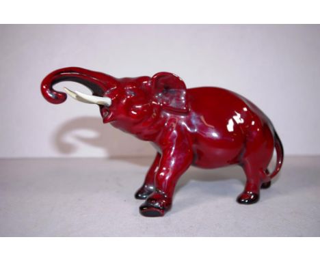 Vintage Royal Doulton flambe elephant 18cm long approx.