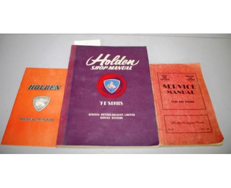 FE Holden Owner Manual & Shop Manual & a Ford Service Manual circa 1948, all in quite good condition