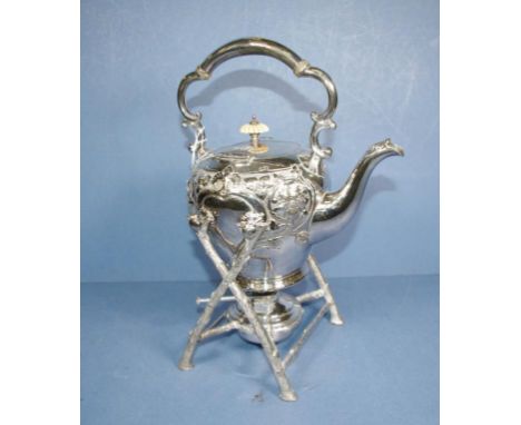 Vintage silver plated spirit kettle