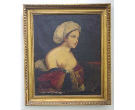 19th century European school, untitled portrait oil on canvas, 79cm x 65cm, restoration required