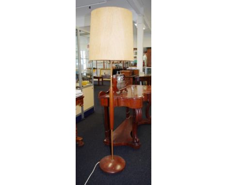 Retro 1960s standard lamp with original fabric shade, 156cm high approx.