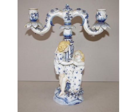 Vintage Karl Ens figural porcelain candleabra 31cm high approx.