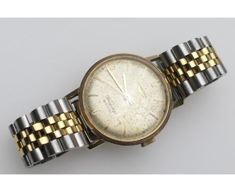 Longines 9ct gold gent's Flagship automatic wristwatch, circa 1962, champagne coloured dial with baton and Arabic numerals, c