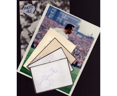 Leeds United Legends 6 signed pages and photos of various sizes. Including names of Danny Mills, Gary Kelly, Paul Reaney and 