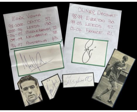 Football Signature Collection. Frank Gray, Terry Yorath, Harold Brook, Oliver Dacourt, Mark Viduka and Allan Clarke. Up to 6 