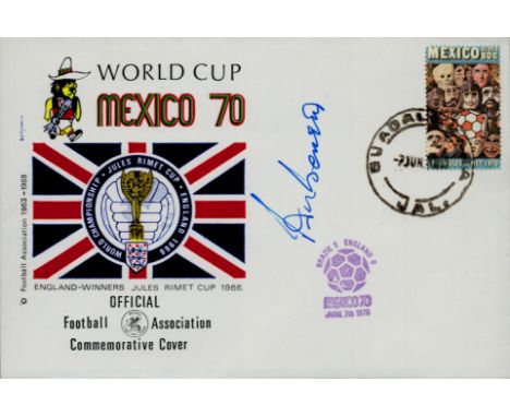 Peter Bonetti signed World Cup Mexico 70 Official FA commemorative FDC PM Guadalajara 7, Jun 70. Good condition. All autograp