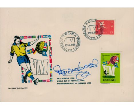 Peter Osgood signed VM Official World Cup FDC PM Solna Fotboll VM Sverge 29.6.1958. Good condition. All autographs come with 