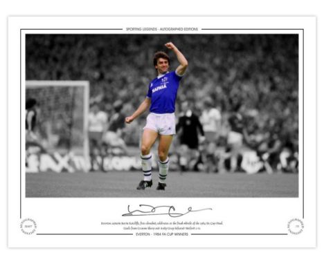 Autographed KEVIN RATCLIFFE 16 x 12 Limited-Edition : Colorized, depicting Everton captain KEVIN RATCLIFFE punching the air i