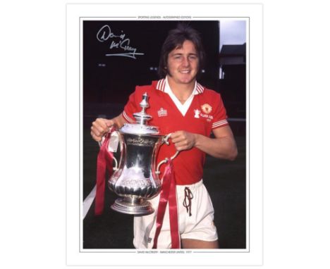 Autographed DAVID McCREERY 16 x 12 Edition : Manchester United winger DAVID McCREERY poses with the FA Cup during a photo-sho