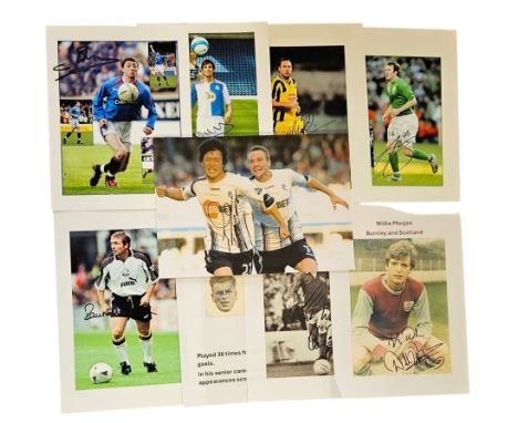 Football collection 9 signed assorted photos. Lee Chung-Yong signed 12x8inch colour photo. Willie Morgan signed 8x6inch colou