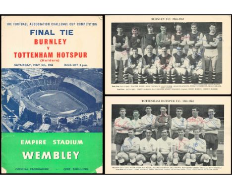 Burnley v Tottenham Hotspur multi signed FA Cup Final 1962 vintage programme 22 fantastic signatures includes John Connelly, 
